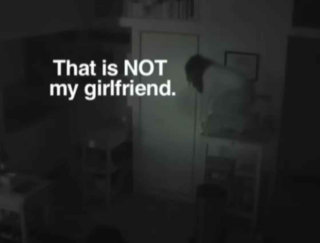 She crawled out from a storage loft. (You Know It Joe/YouTube)