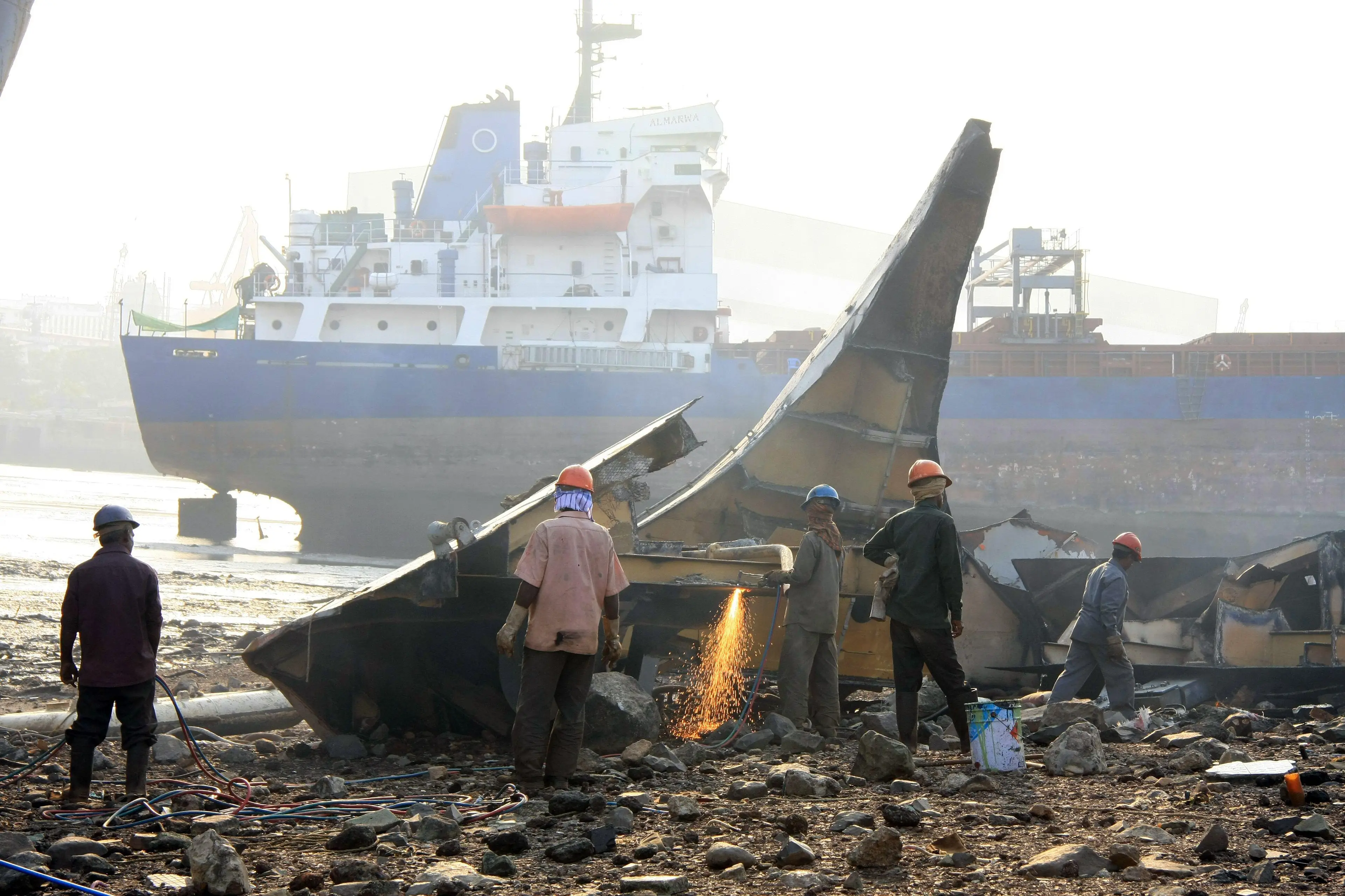 Shipbreaking Yard in Darukhana, Mumbai, India.