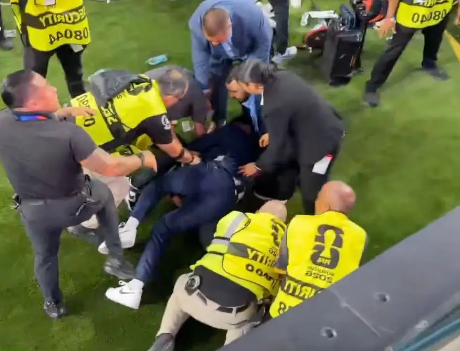 Security staff made easy work of him in the end (