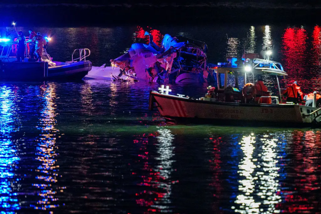 Emergency crews are searching the river (Andrew Harnik/Getty Images)