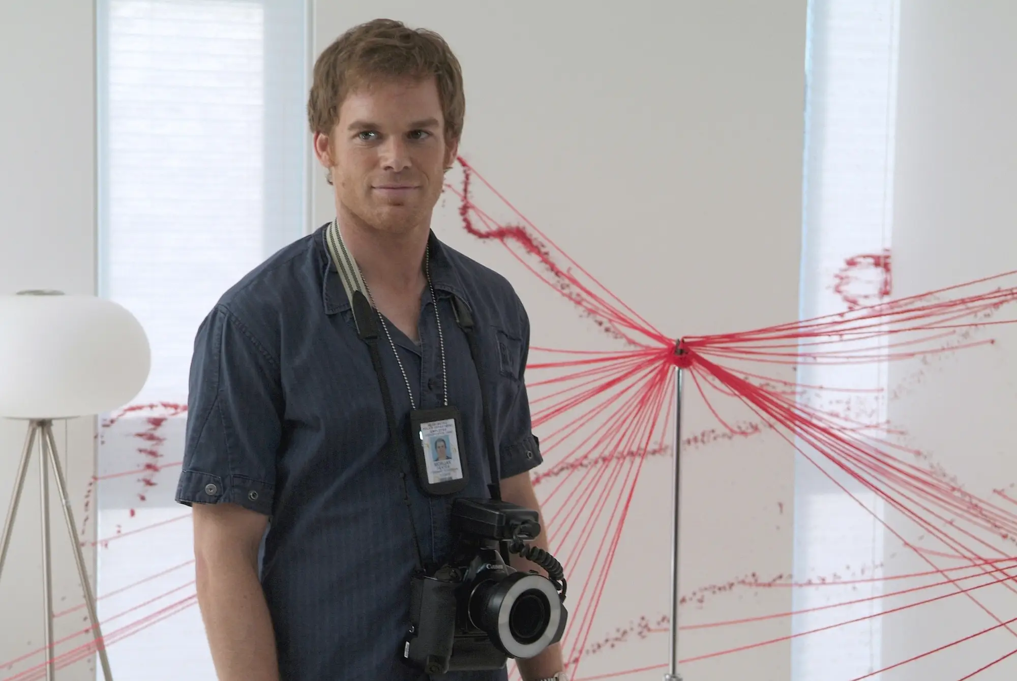 Day was arrested wearing a Dexter-style khaki top (Dan Littlejohn/CBS via Getty Images)