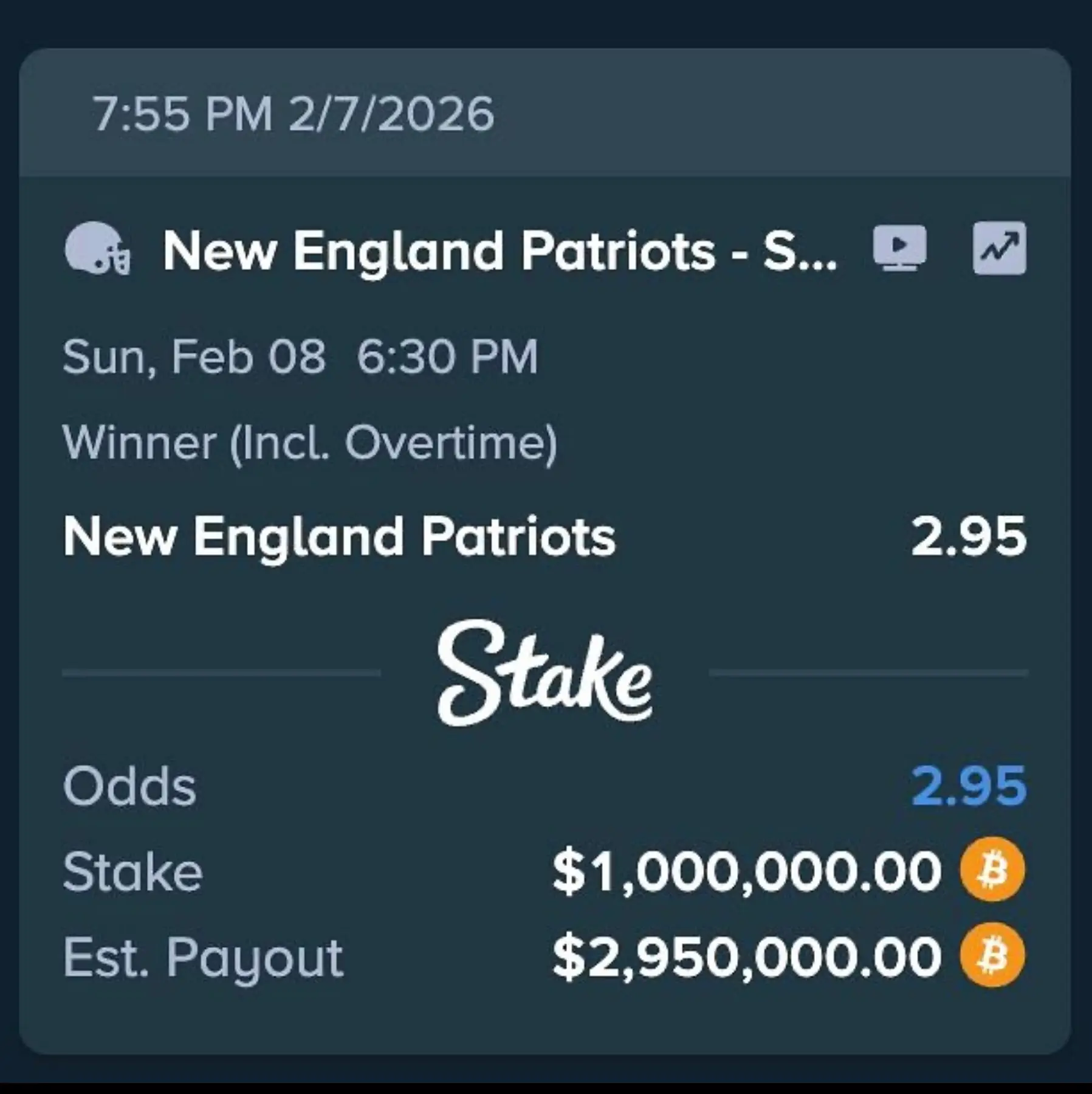 The rapper could receive $2.95 million if his bet comes in (Instagram/@champagnepapi)