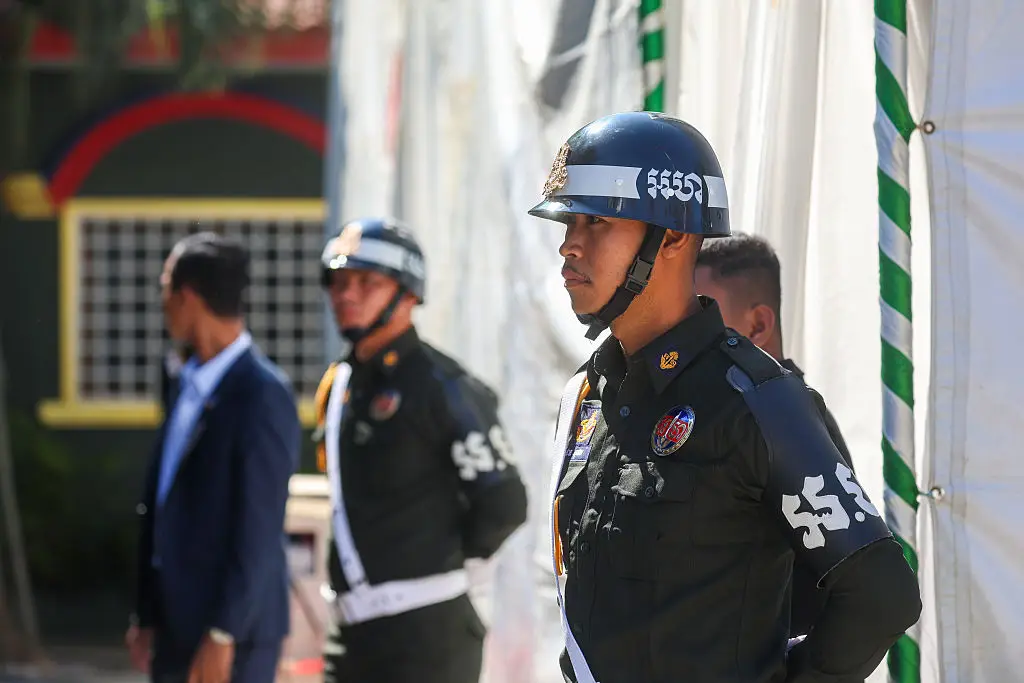 Police in Cambodia (Daniel Ceng/Anadolu via Getty Images)