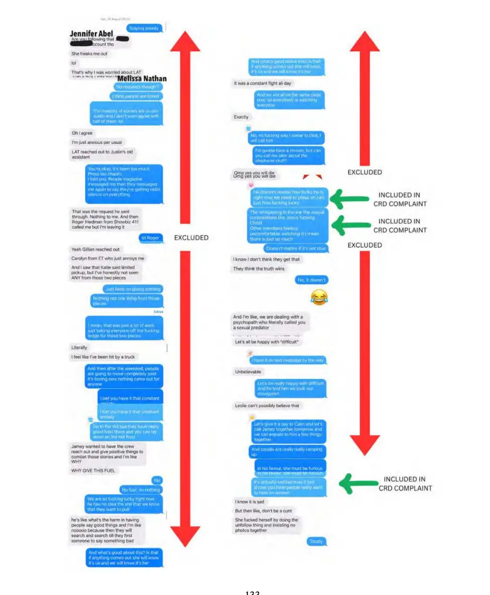 Baldoni claims that Lively's version of events are heavily altered (Bryan Freedman via TheLawsuitInfo)