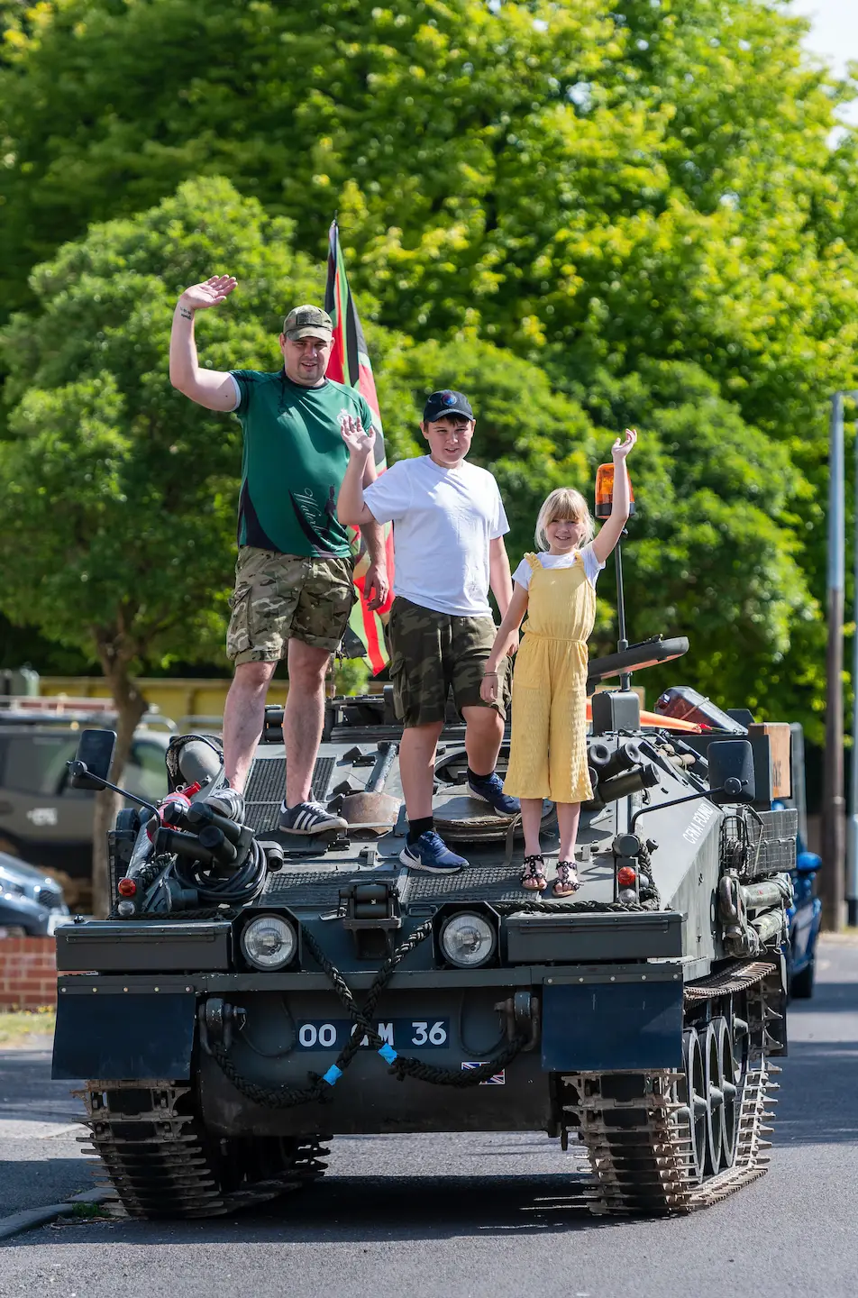 Freeland with his two elder kids.