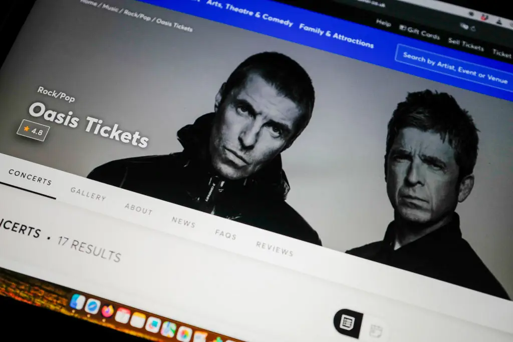 Oasis tickets will be available on Ticketmaster (Alberto Pezzali/NurPhoto via Getty Images)