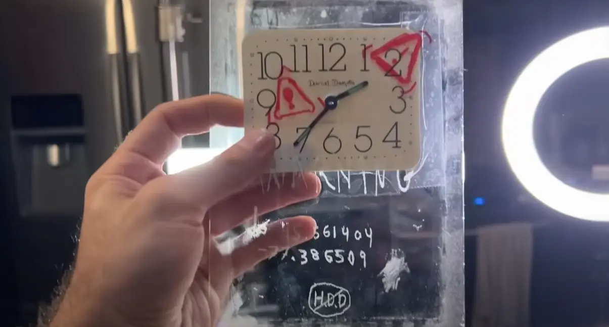 The clock had coordinates on (YouTube/Crypto NWO)