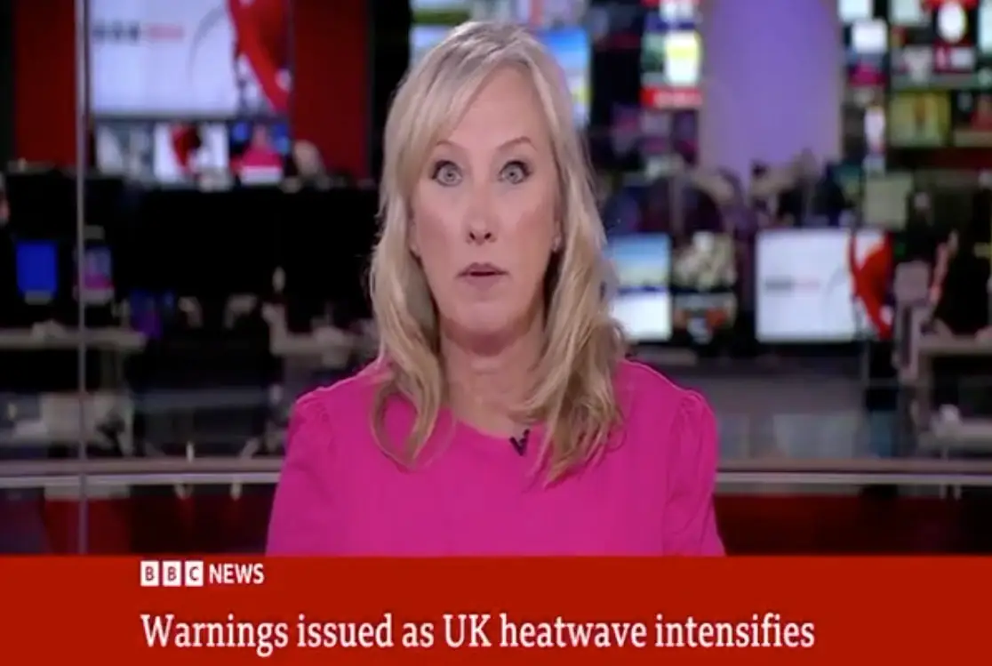 Martine Croxall corrected herself after initially reciting the words 'pregnant people' as instructed by the teleprompter (BBC)