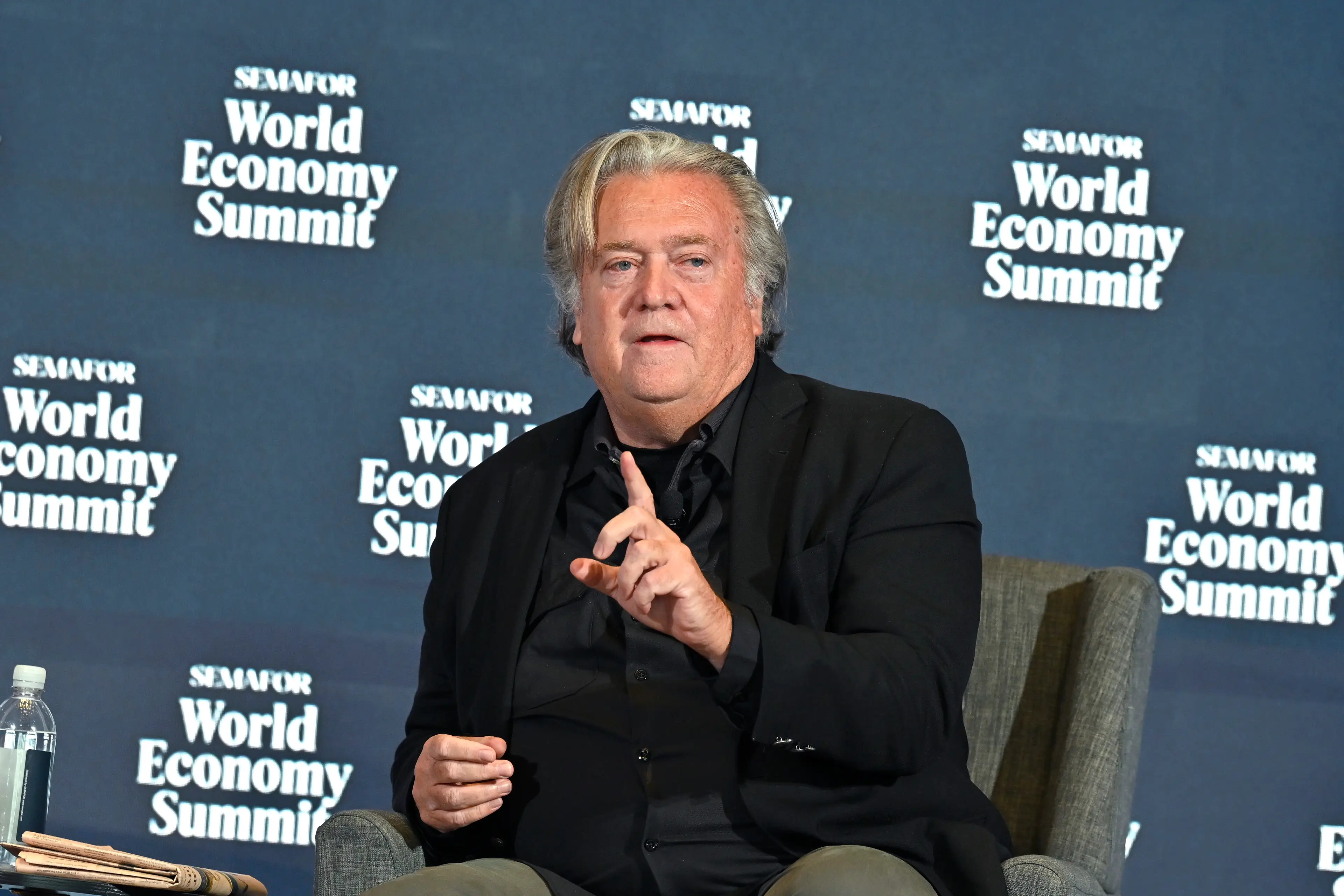 Bannon was once the White House's chief strategist for Trump. (Shannon Finney/Getty Images for Semafor)