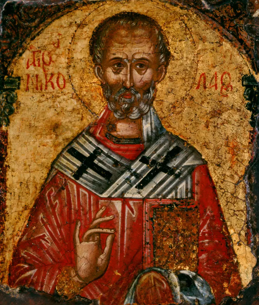 Religious iconography depicting Saint Nicholas (Heritage Images via Getty Images)