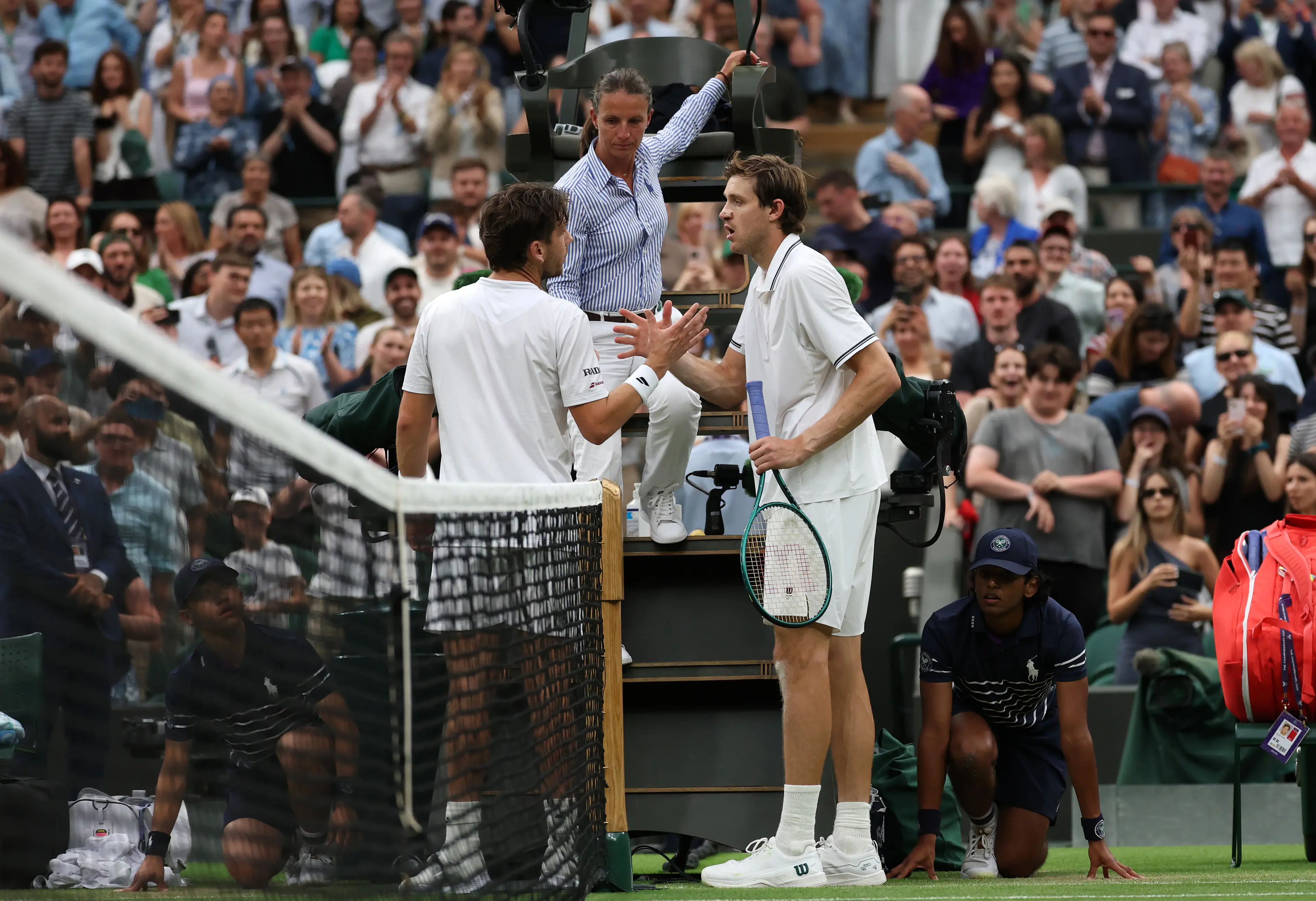 Cameron Norrie and Nicolas Jarry share a few words after their match (Ezra Shaw/Getty Images)