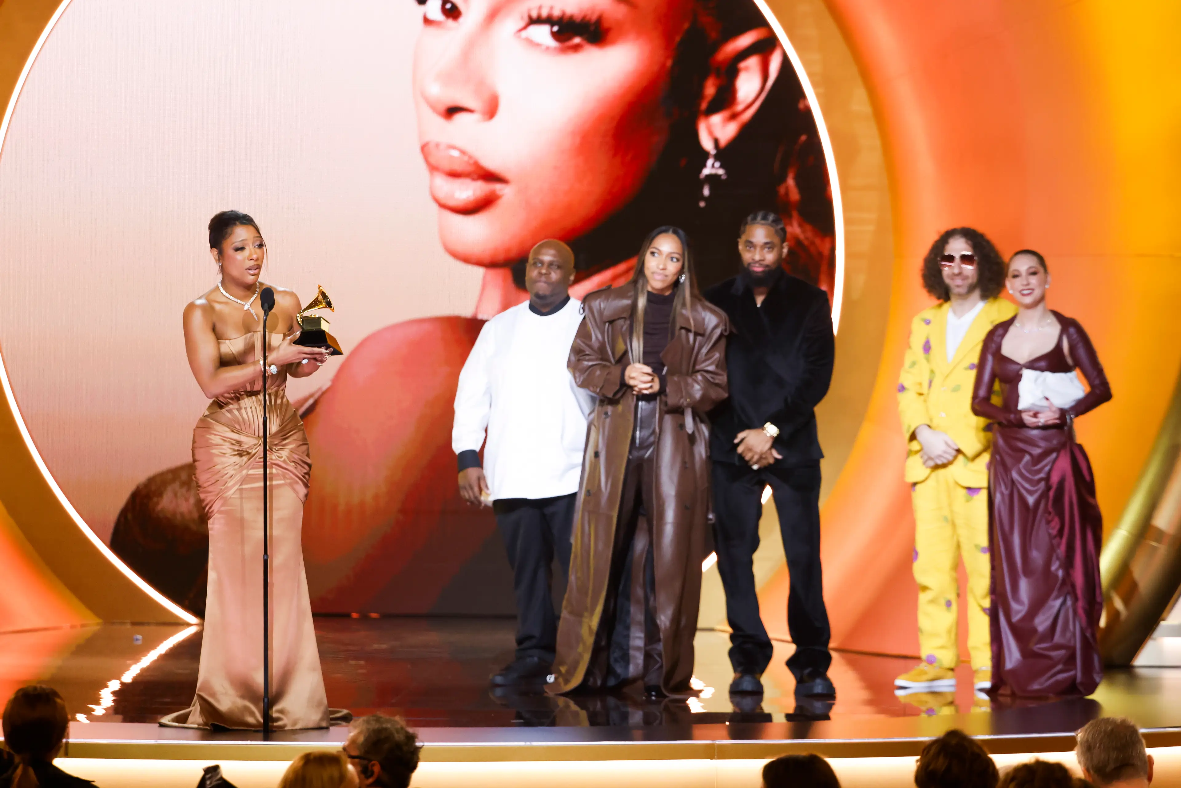 Victoria Monét was ushered off stage with brutal signs during her speech at the 2024 Grammy Awards (Sonja Flemming/CBS via Getty Images)