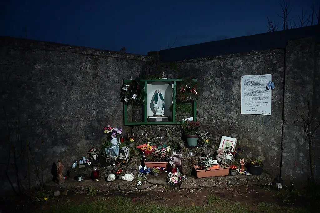 A shrine put in place at the former site of the Bon Secours mother and baby home after it was revealed hundreds of babies were buried there (Charles McQuillan/Getty Images)