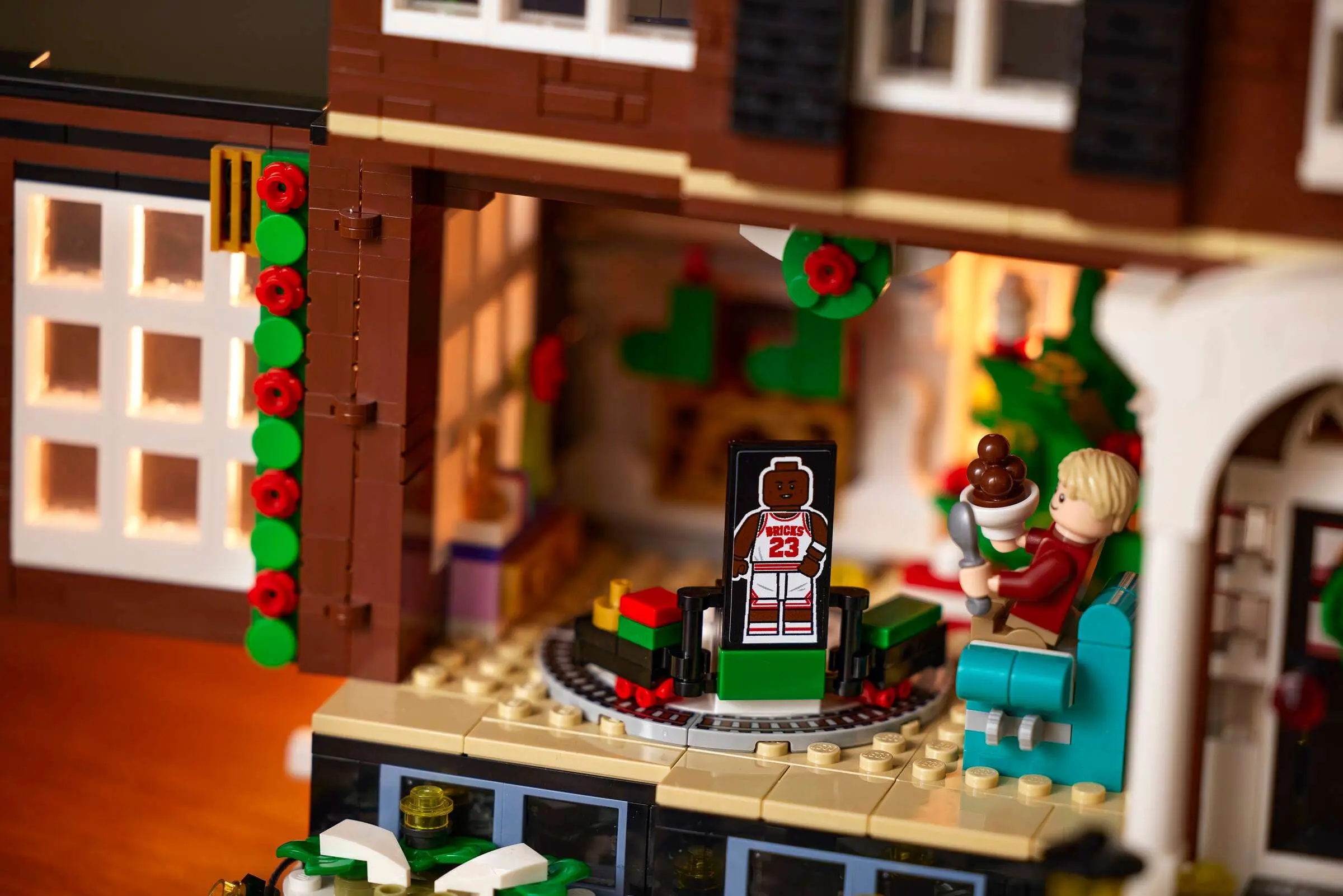 Easter eggs include Kevin's ice cream bowl and fake Christmas party (LEGO)
