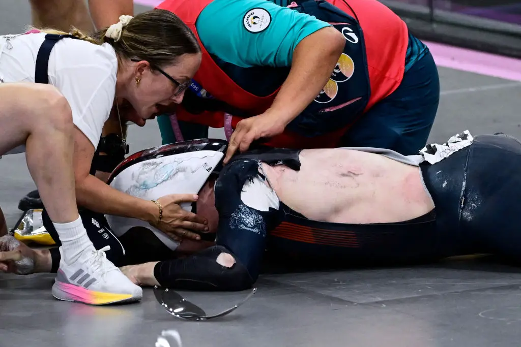 Carlin was okay after some medical treatment. (JOHN MACDOUGALL/AFP via Getty Images)