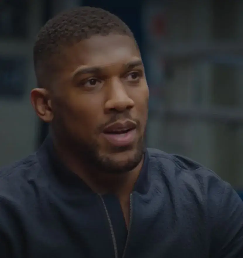 Anthony Joshua was seemingly unimpressed with Louis Theroux's line of questioning (BBC)