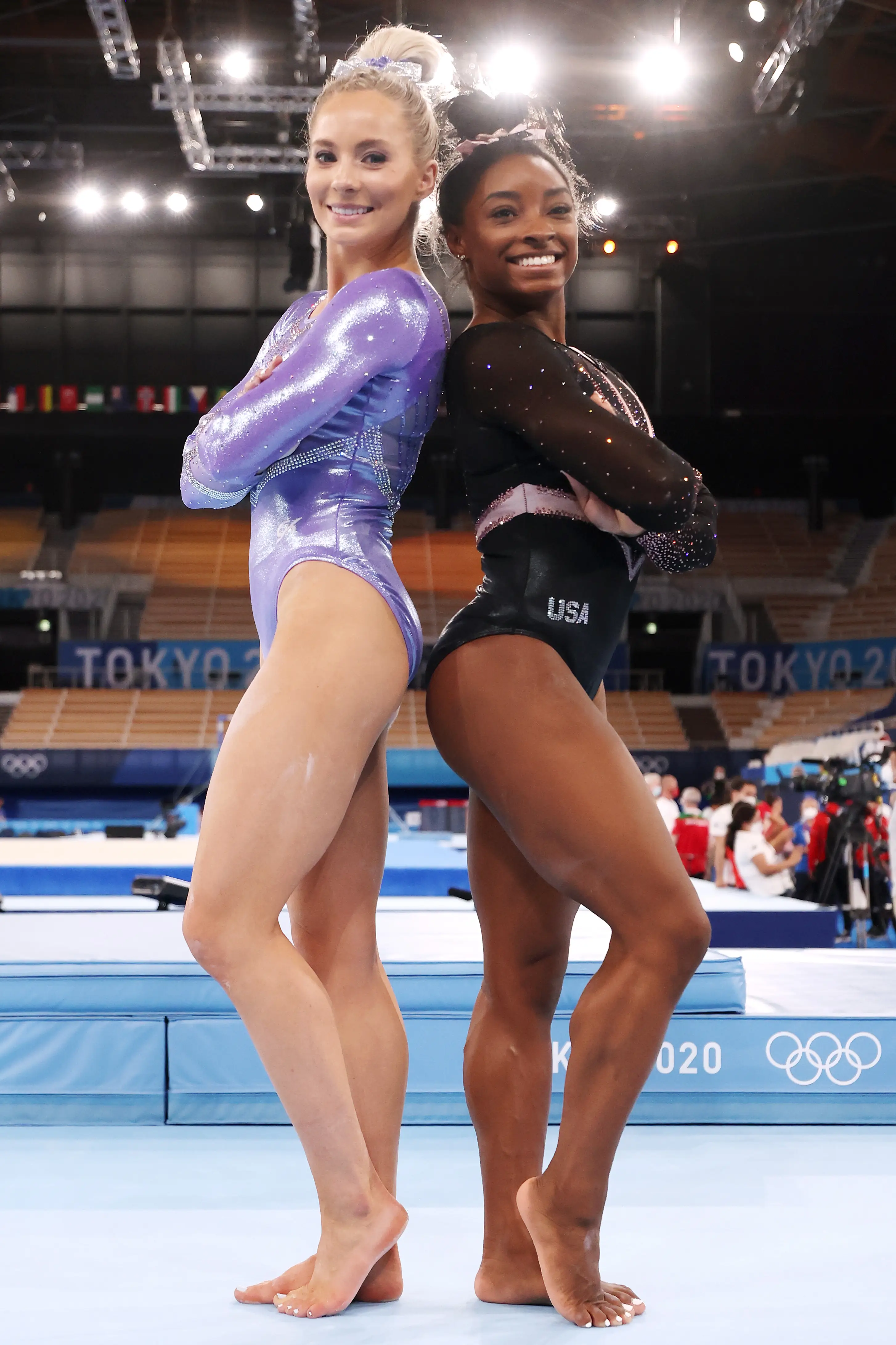 MyKayla and Simone at the Olympics in 2021. (Jamie Squire/Getty Images)