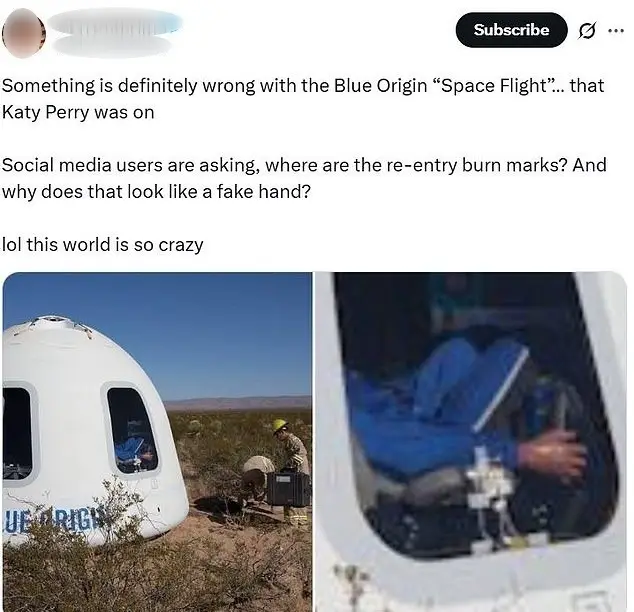 Conspiracy theorists claimed there was a 'fake hand' on board (X)