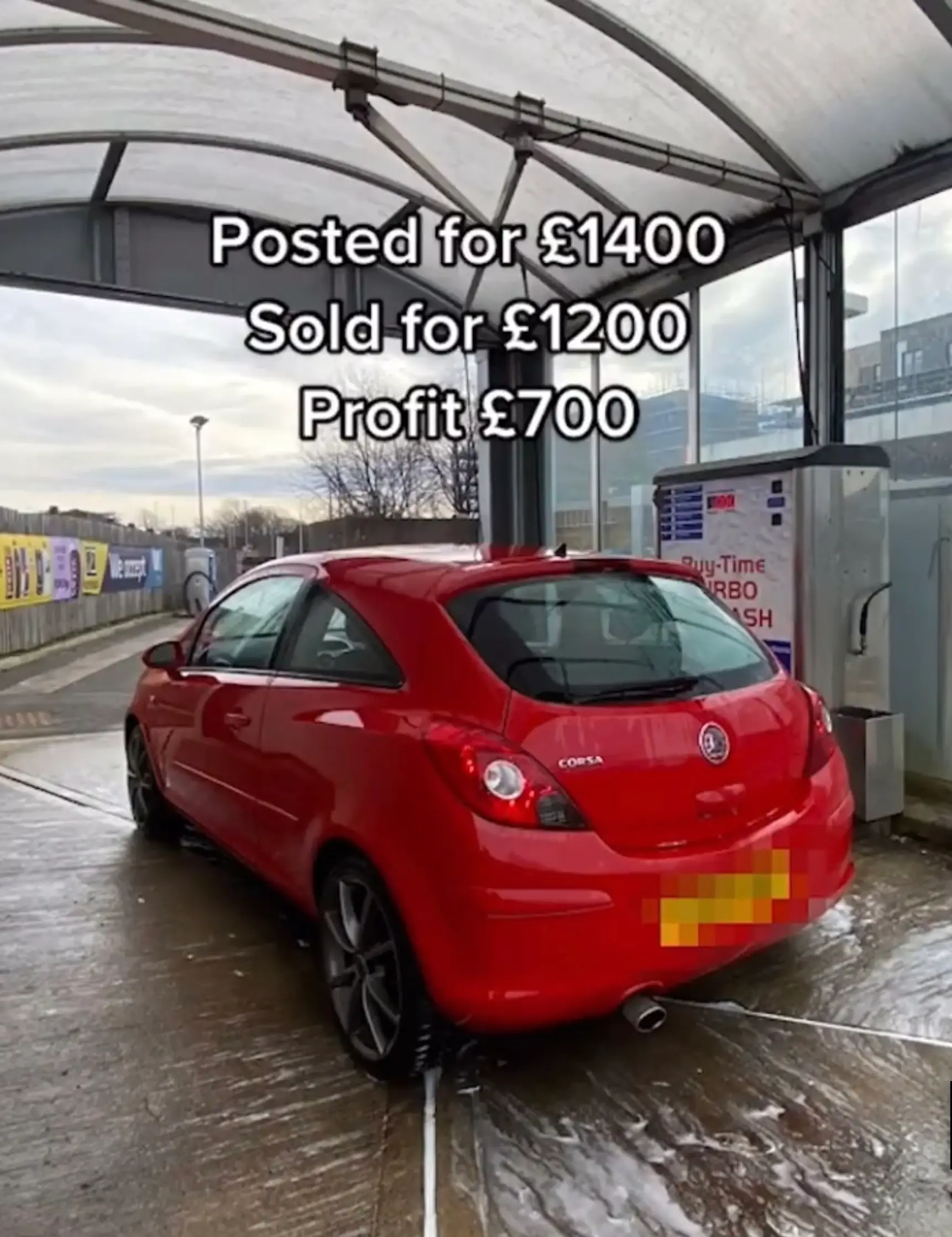 The teen claimed to make a £700 profit when he resold the Corsa.