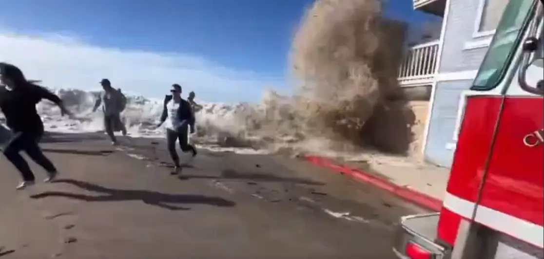 Not what you want to see at the beach (YouTube/ABC)