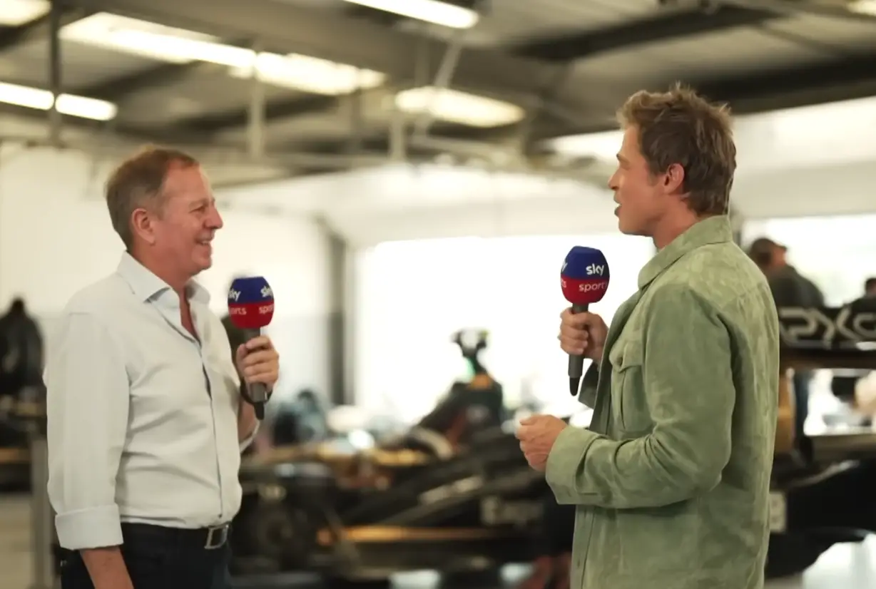 Brad Pitt knew that Martin Brundle used to race.