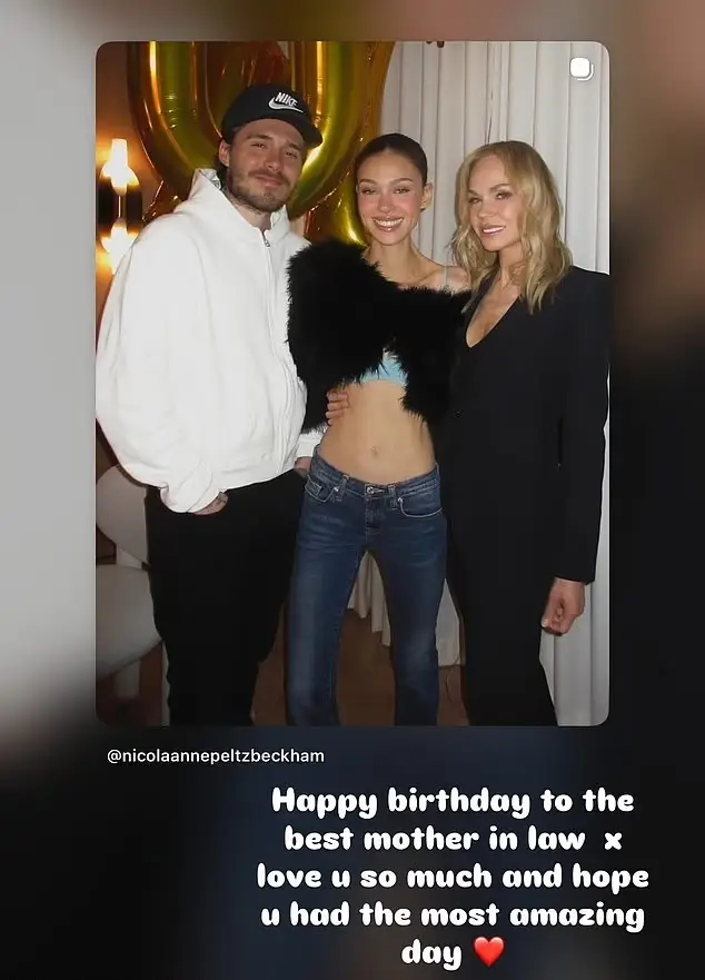 Brooklyn wished Nicola's mum Claudia Heffner Peltz a happy 71st birthday (Instagram/@nicoleannepeltzbeckham)