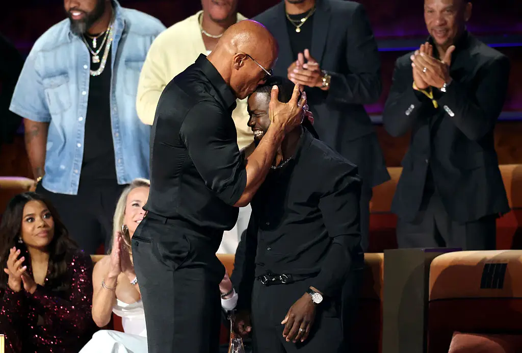 Wherever Kevin Hart goes you can be sure Dwayne Johnson isn't far away (Kevin Mazur/Getty Images for Netflix)