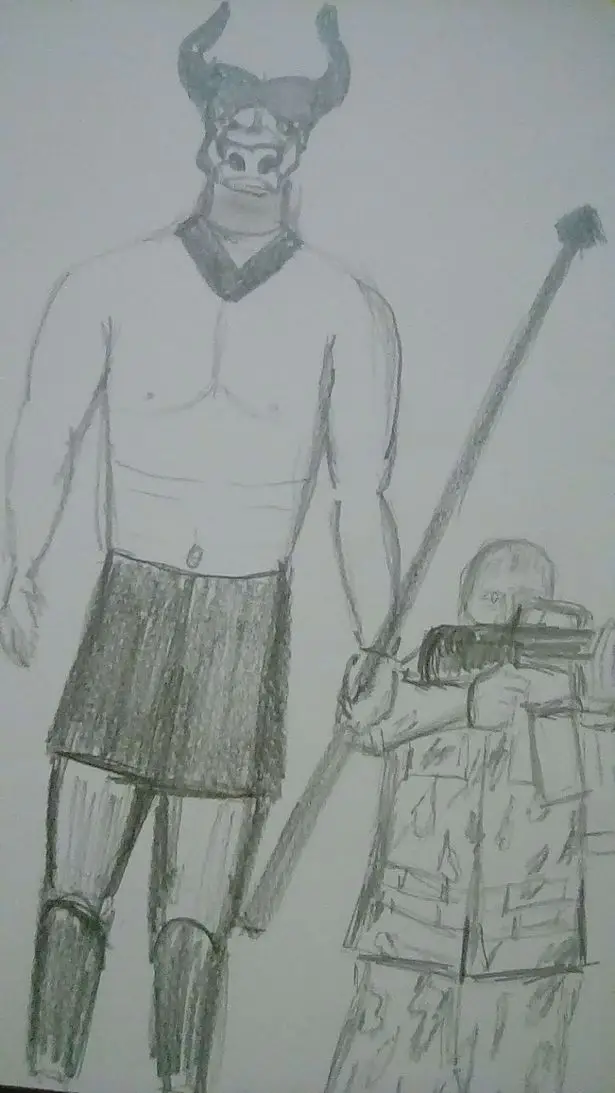 A drawing of the aliens Russ met.