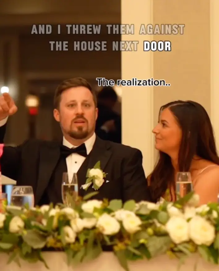 The groom's face dropped when he realised what was going on.