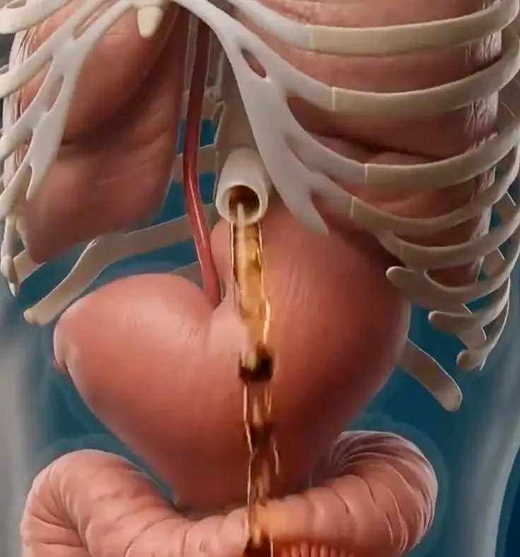 The simulation shows a fizzy drink travelling through the body. (@‌dr.boogie/TikTok)