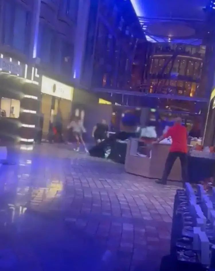 Passengers onboard Royal Caribbean's Explorer of the Seas were struggling to stay on their feet as the ship 'tilted 45 degrees' (Kennedy News and Media/Bookeeping.ai)