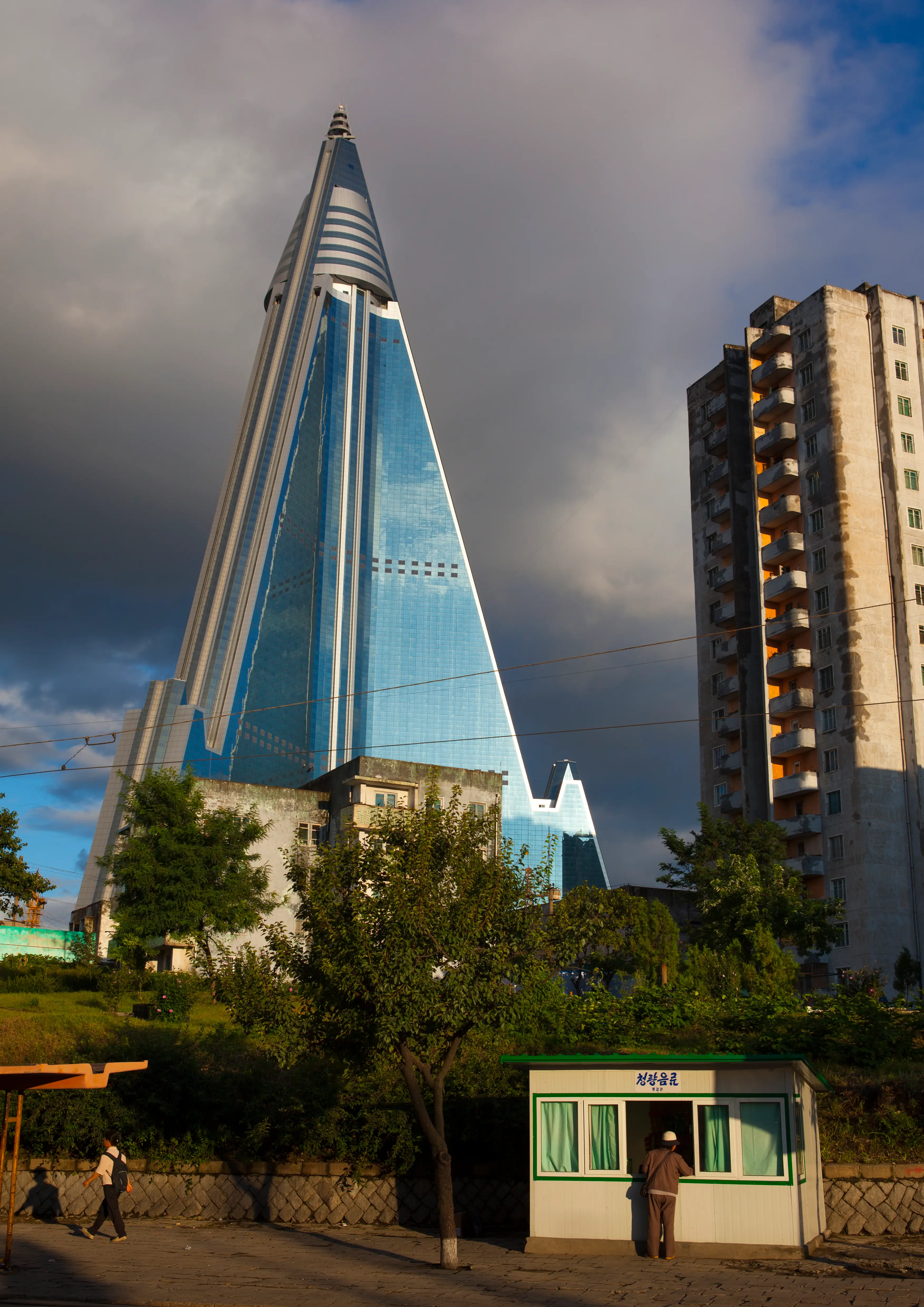 North Korea's Ryugyong Hotel has never hosted a single guest (Eric Lafforgue/Art In All Of Us/Corbis via Getty Images)