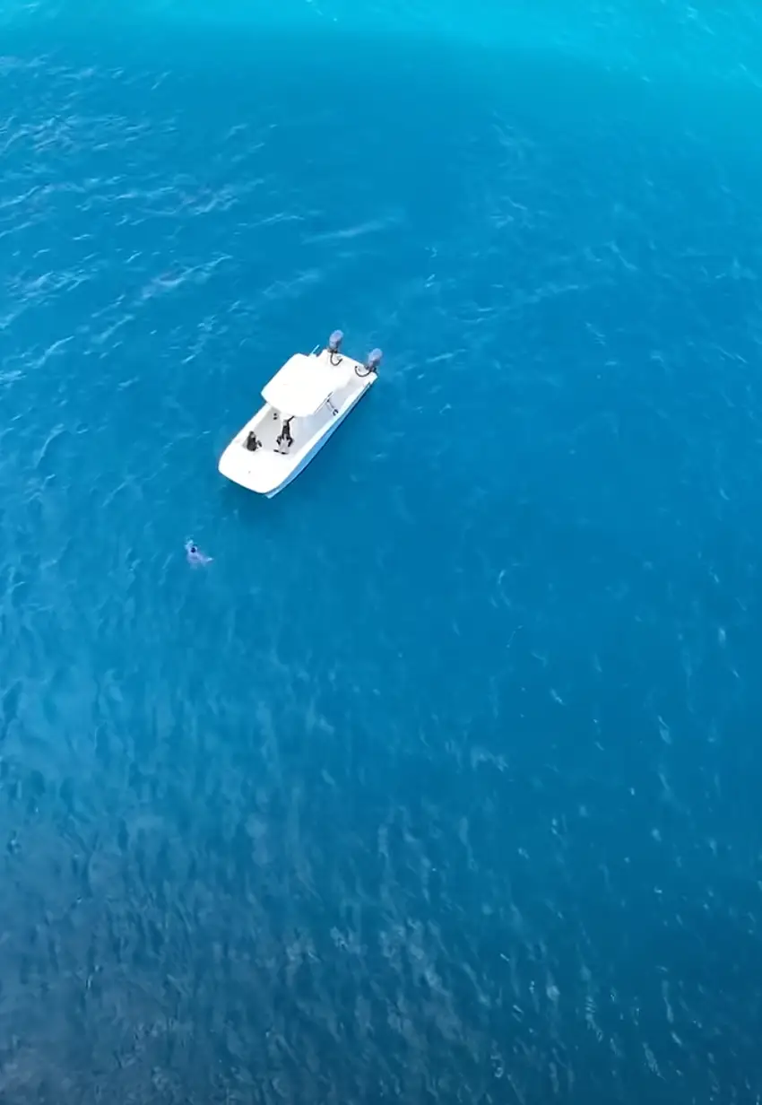 Footage of the aftermath showed how a boat was thankfully on hand to help Nick. (YouTube)