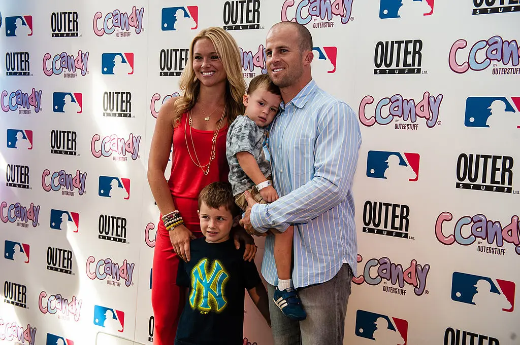 Brett Gardner and his family, pictured in 2013 (Paige Calamari/MLB via Getty Images)