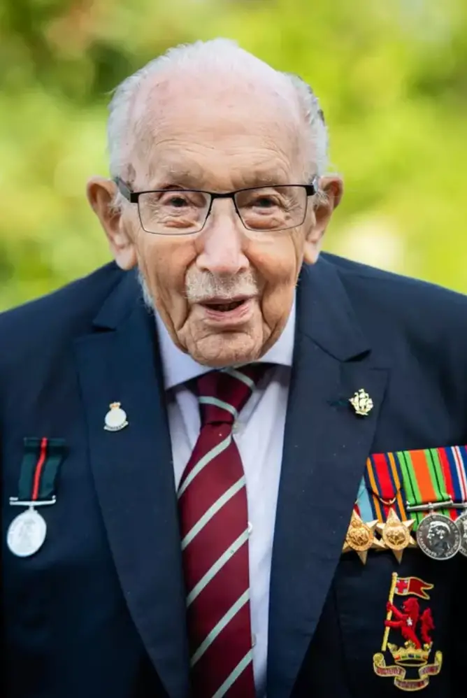 Captain Sir Tom Moore raised £39 million for NHS Charities Together.