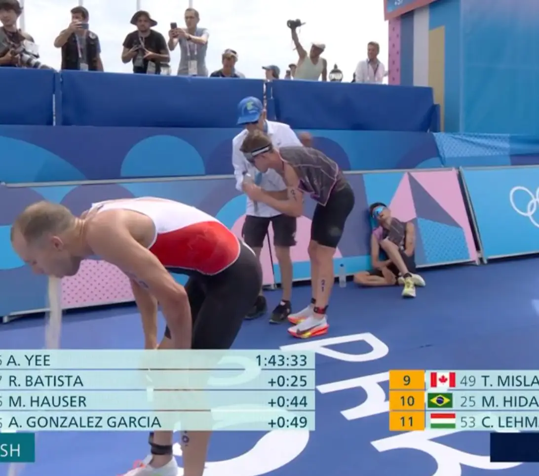 Tyler Mislawchuk doesn't think the Seine is the reason he was sick, instead saying the heat was the reason he threw up 10 times. (BBC)