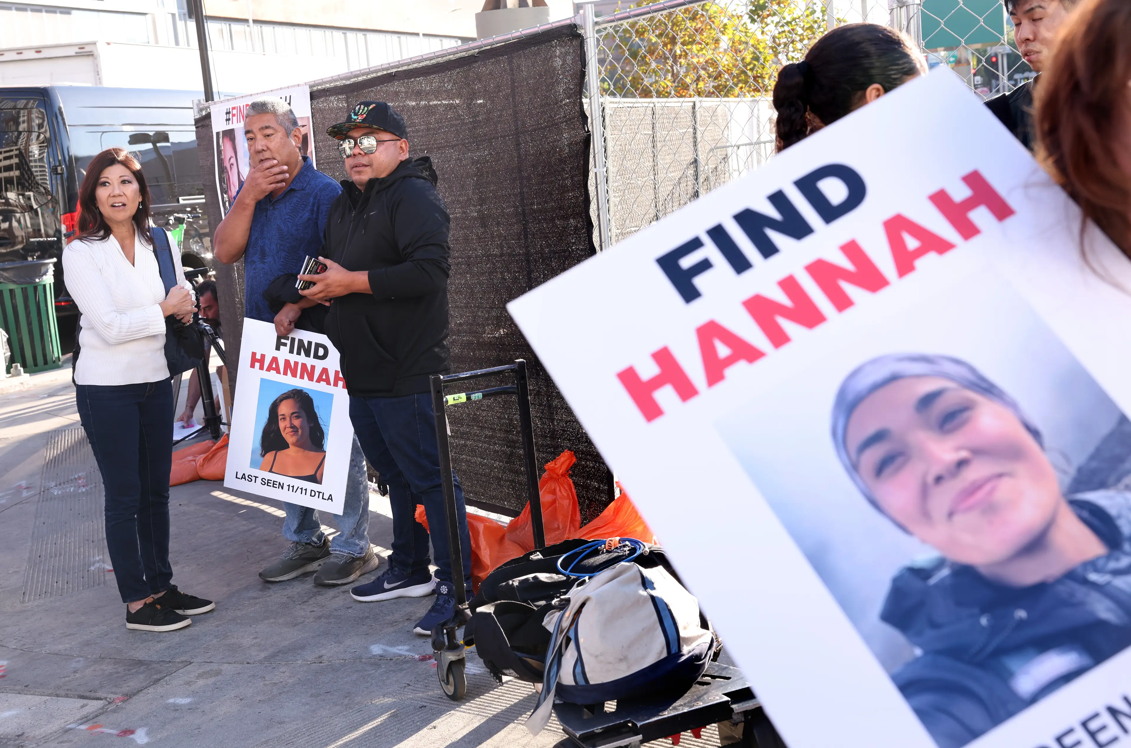 Flyers with Hannah's face have been handed out in LA, as she was last seen there on 11 November (Wally Skalij/Los Angeles Times via Getty Images)
