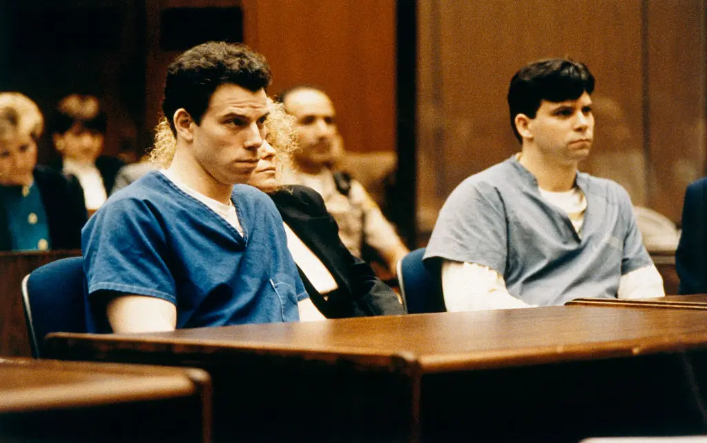 The real Menendez brothers, Lyle and Erik. (Ted Soqui/Sygma via Getty Images)