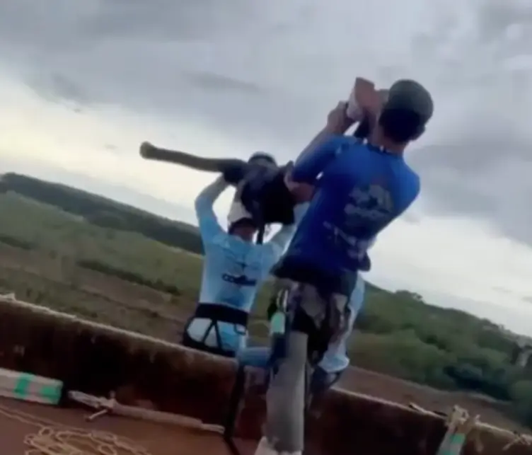 A woman was thrown of a bridge without a bungee rope (NBC News)