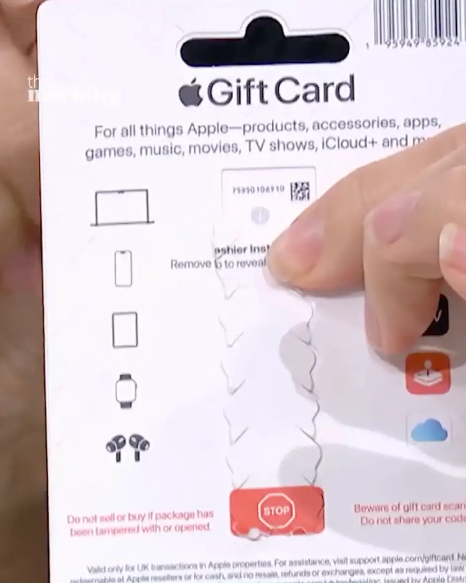 Make sure your gift card seal is not tampered with (ITV)