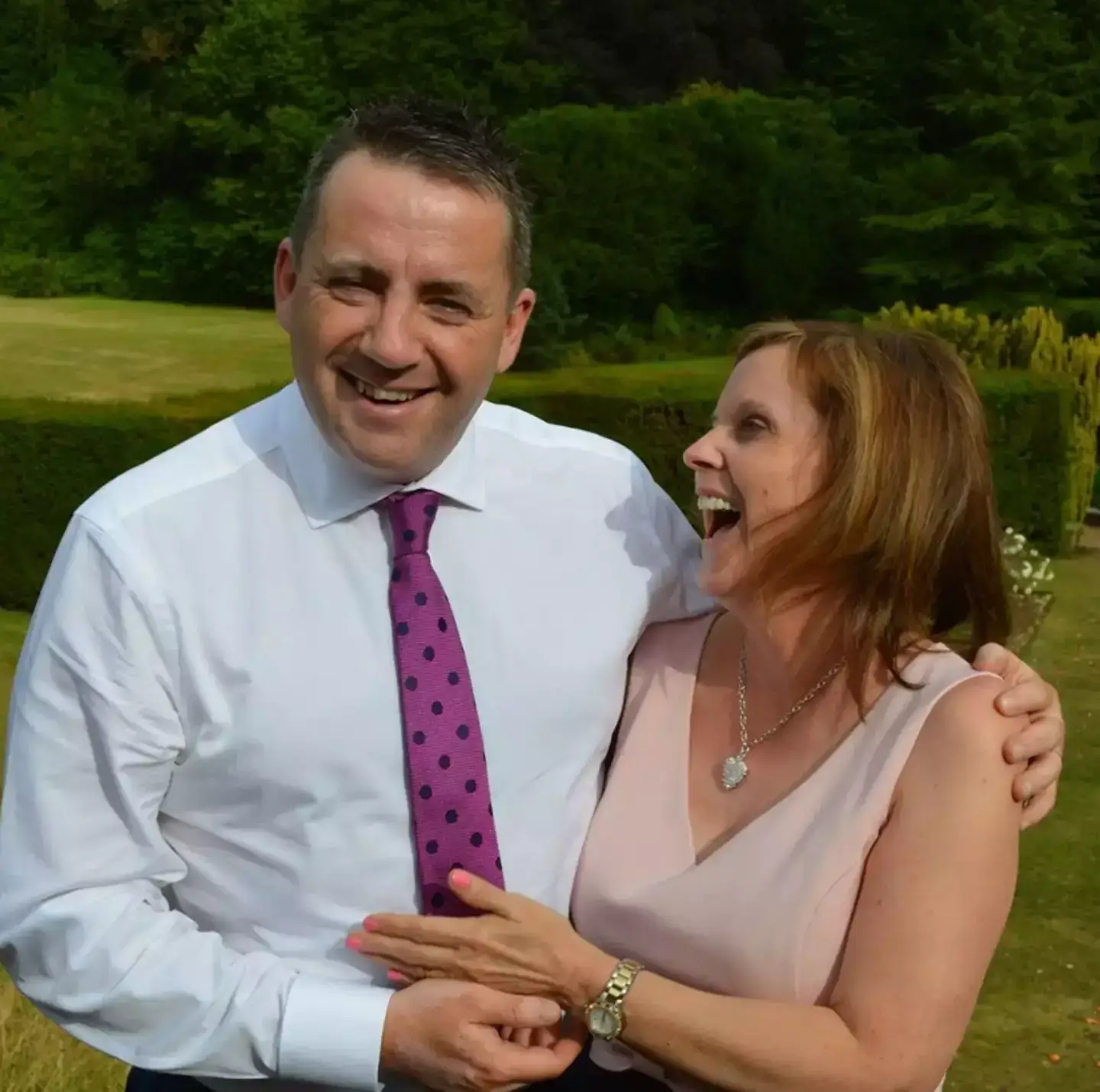 BBC commentator John Hunt pictured with wife Carol (BBC)