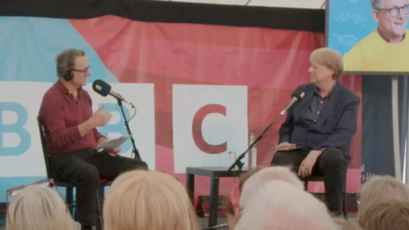 Mosley was chatting to Paul Bloom at the Hay Festival. (BBC)