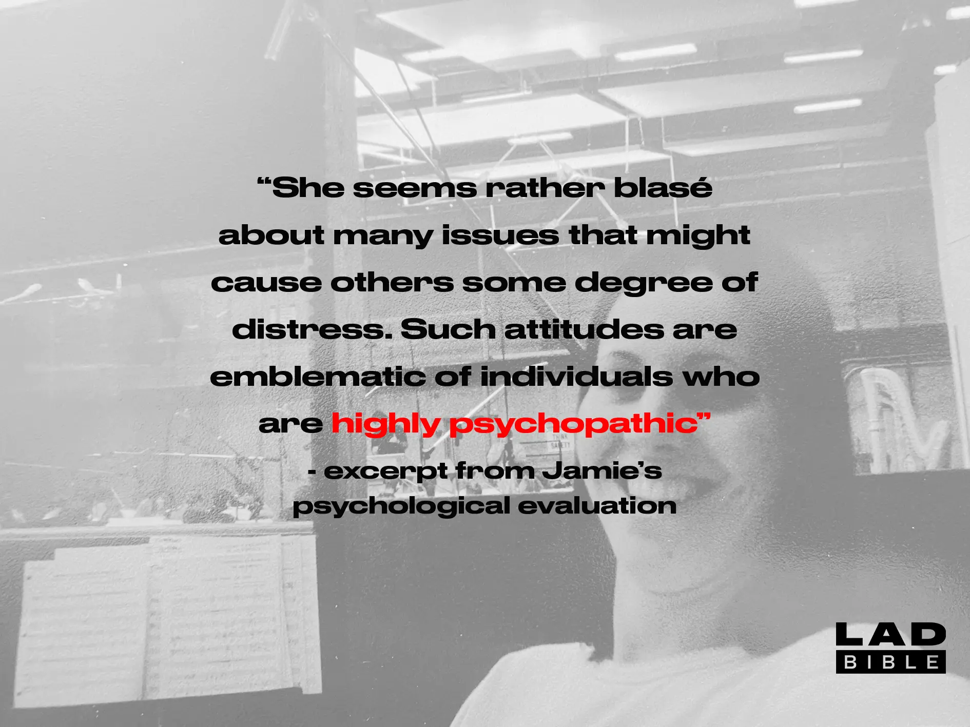 Jamie has shared her advice for other psychopaths (Supplied)