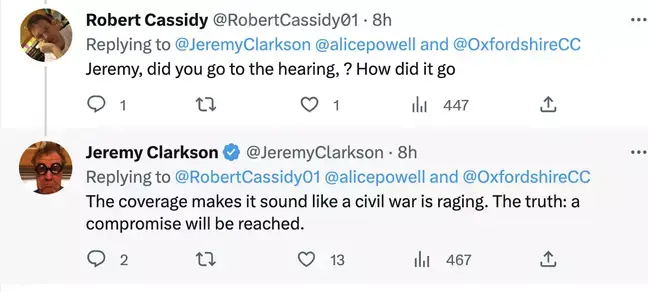 He voiced his opinion on social media.