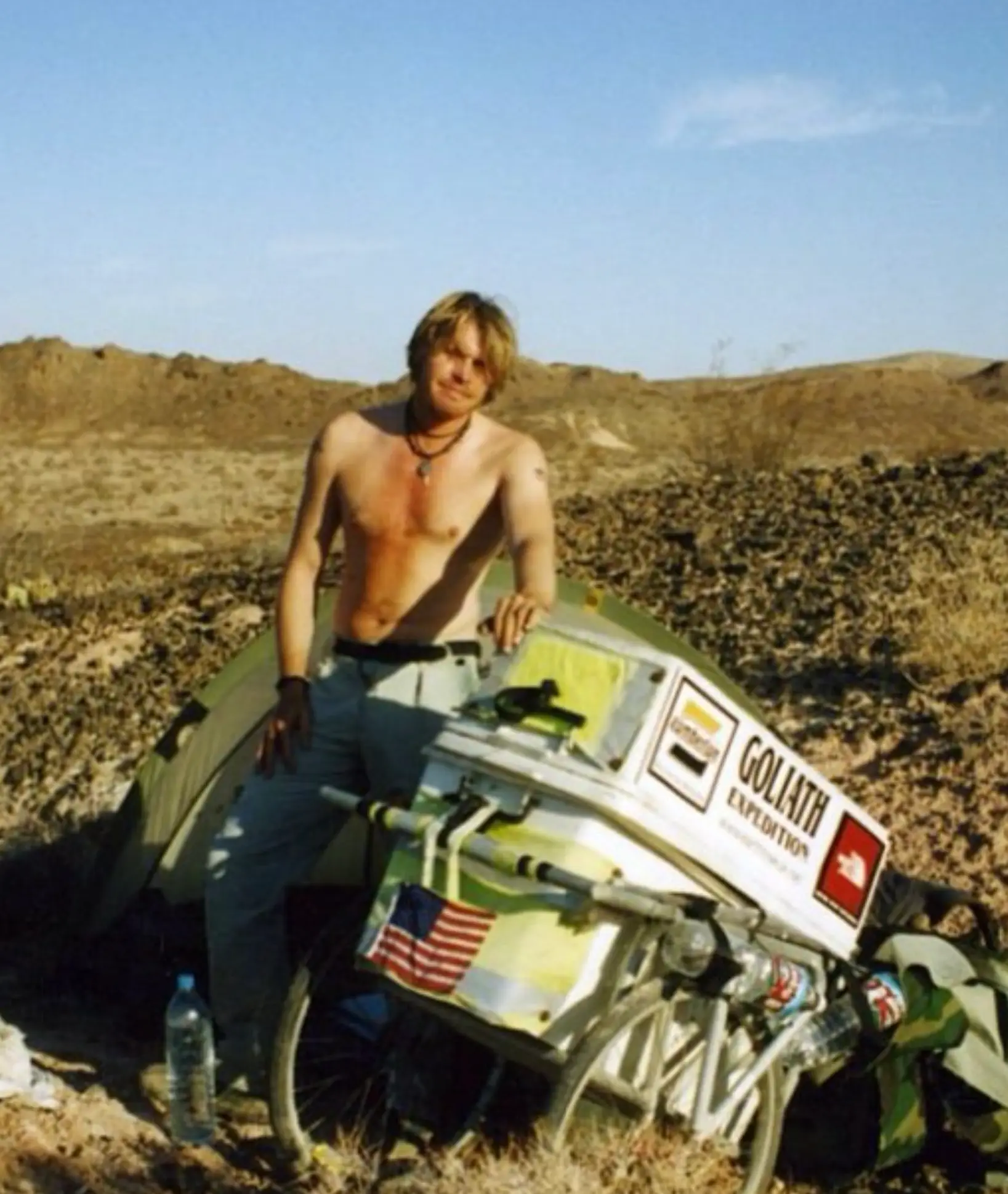 The adventurer set off on his mammoth walk around the world in November 1998 (Instagram/@bushby3000)