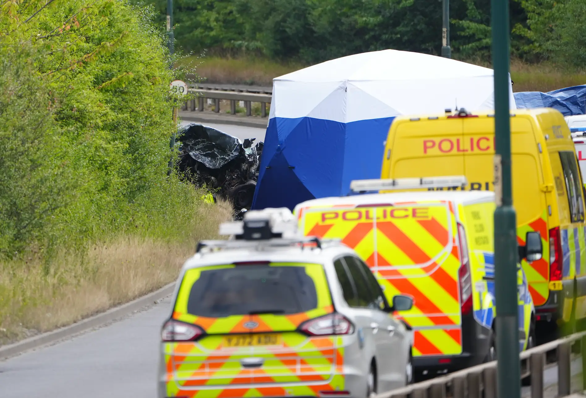 Seven people, including two police officers, ahve been killed after a collision on the A66 near Middlesbrough
(Owen Humphreys/PA Wire)