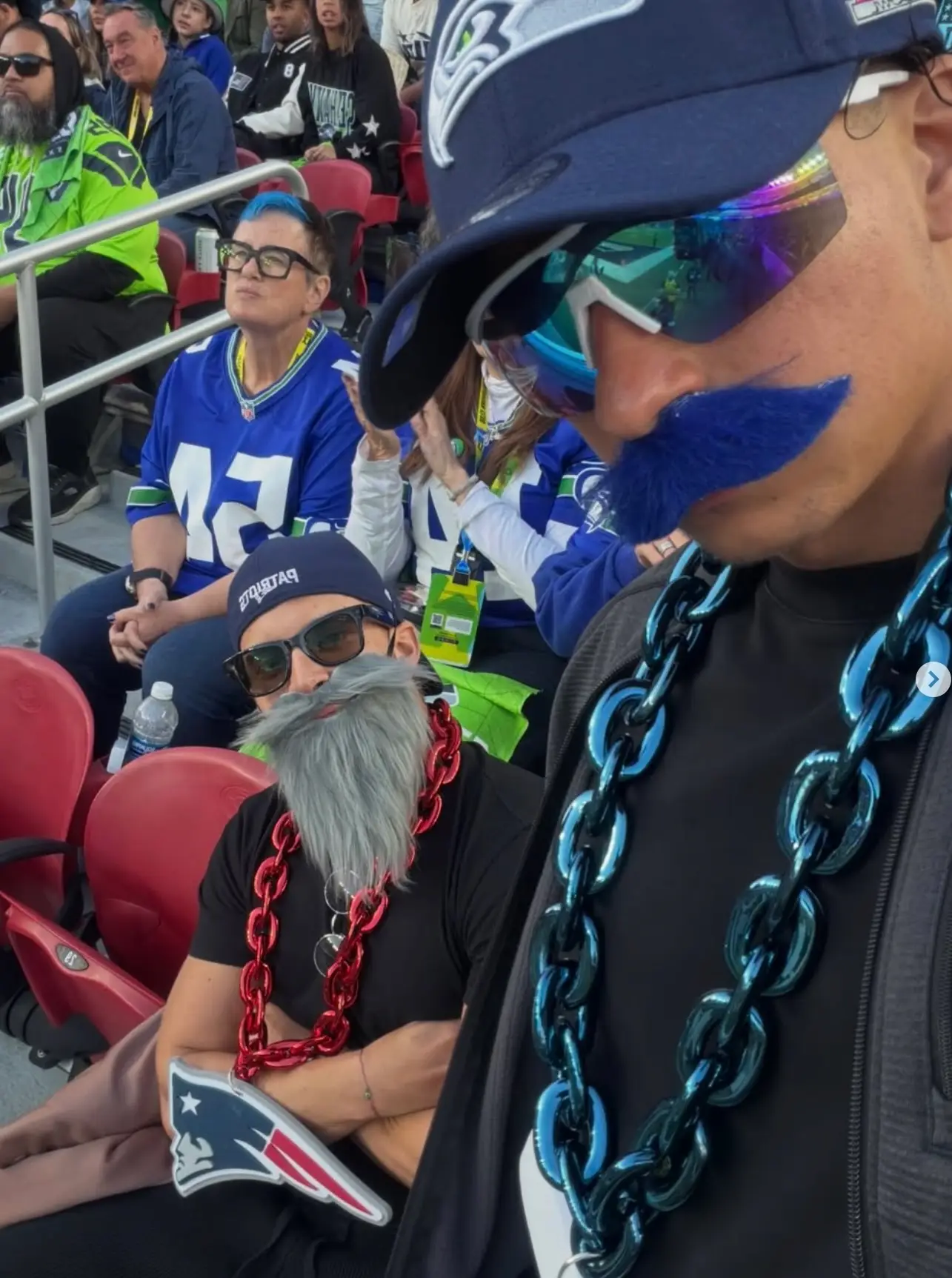 Gonzalez and Jimenez donned disguises for the elaborate Super Bowl stunt (Instagram/@richoffvisuals)