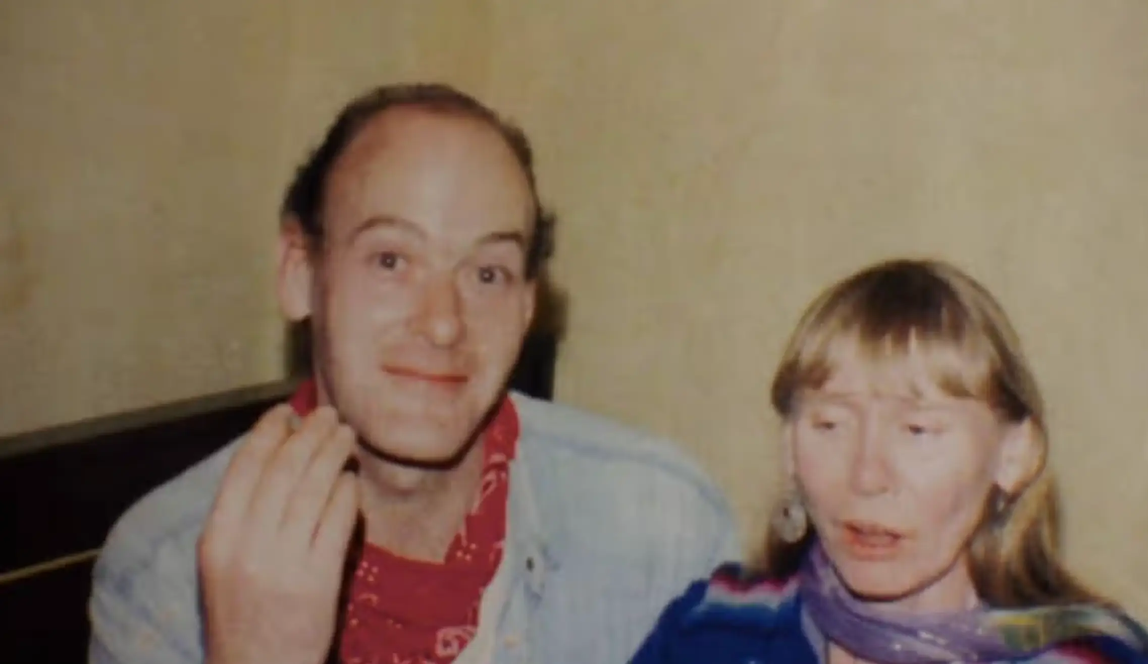 John Sweeney with Delia Balmer who later attacked with an axe (Channel 5)