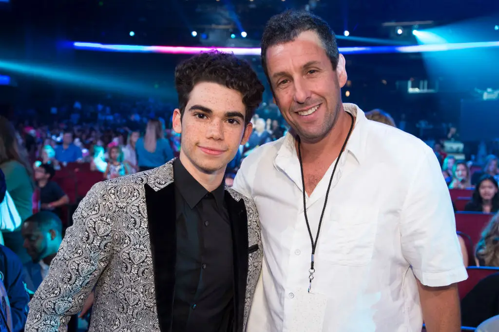 Cameron Boyce and Adam Sandler in 2017 (Group LA/Disney Channel via Getty Images)