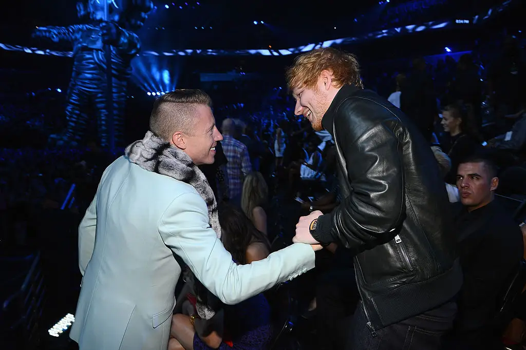 Sheeran said venues said they'd pull the shows if Macklemore was still with him (Larry Busacca/Getty Images for MTV)